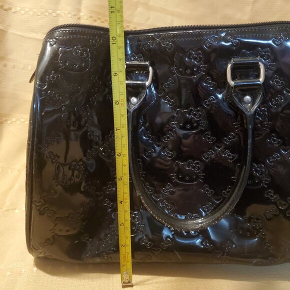 Loungefly Hello Kitty Black Embossed Bowler Bag - Picture 5 of 9